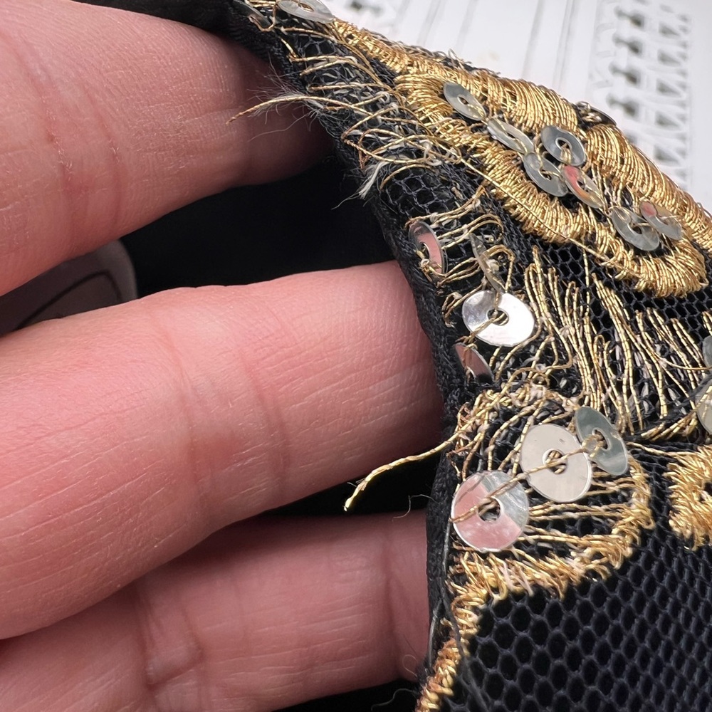 Jessica McClintock Black Jacket with Gold Embroidery size 6 - Picture 10 of 15
